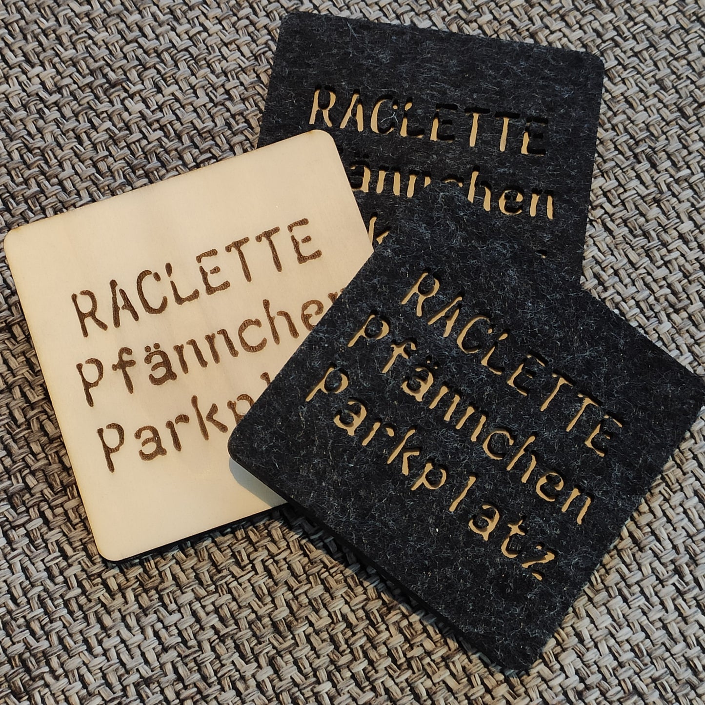 Filzunterstzer - Raclette - Raclette Pfaennchen Parkplatz