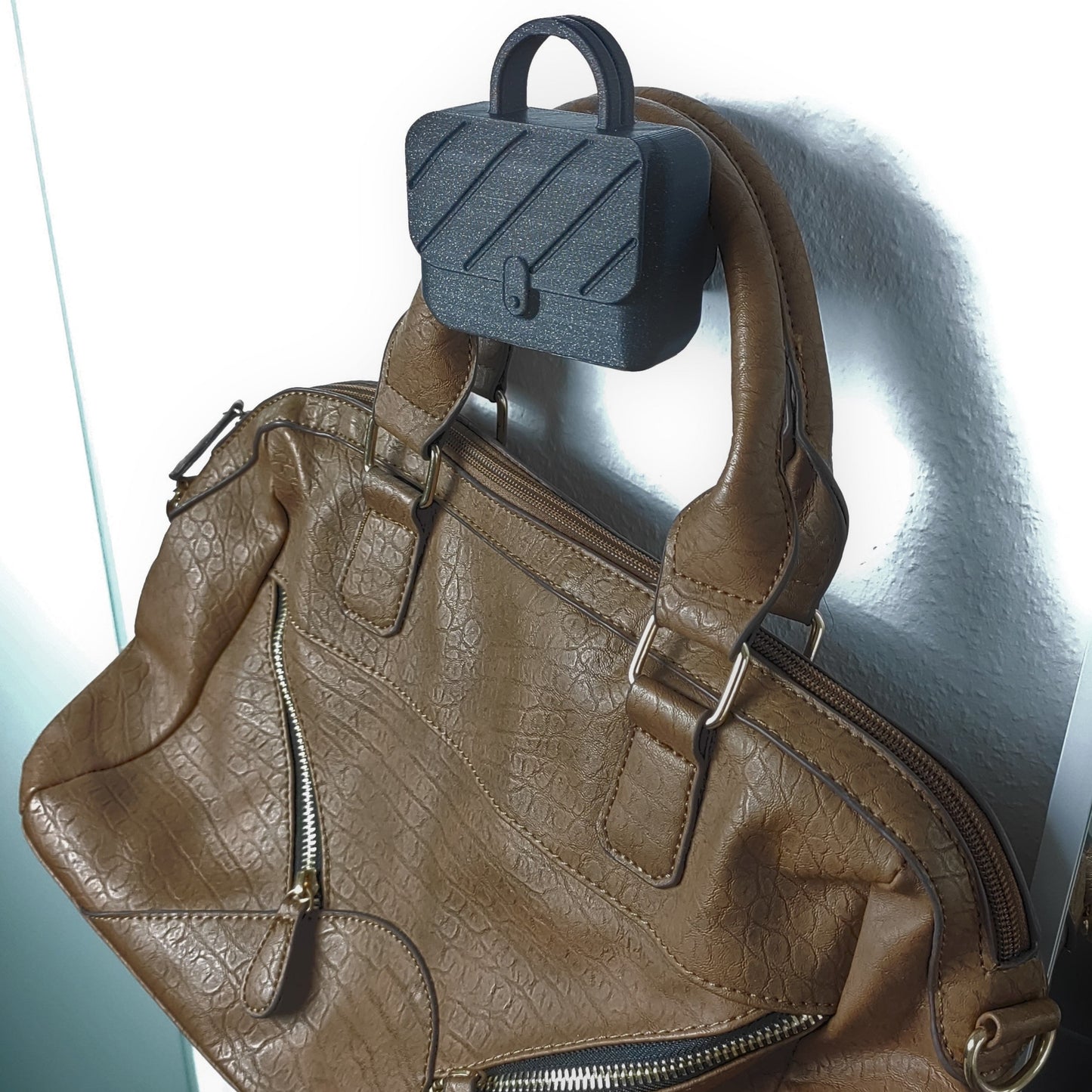 Wandhalter - Taschen schwarz glitzer Tasche