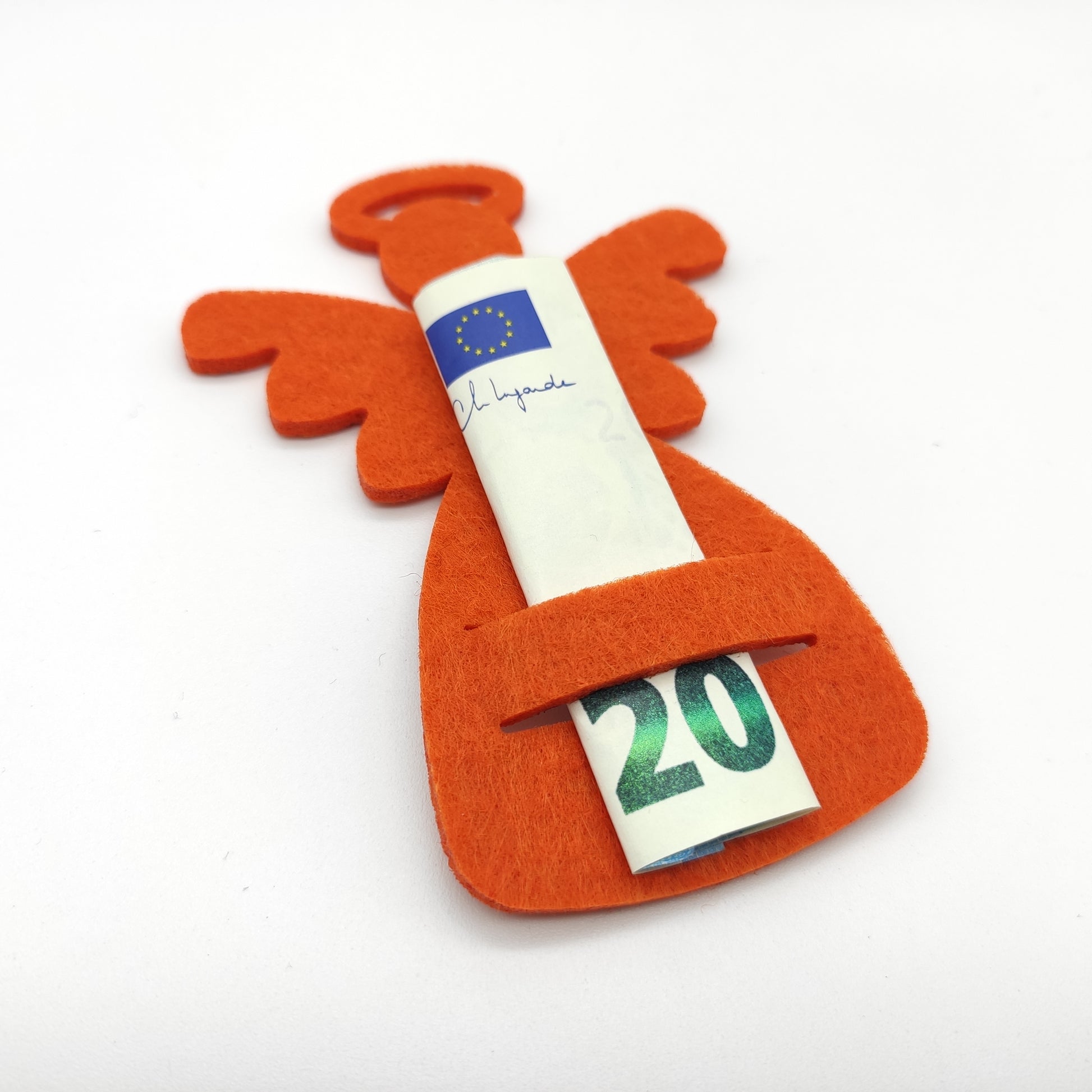 Geldgeschenk Filz Endgel Geld orange