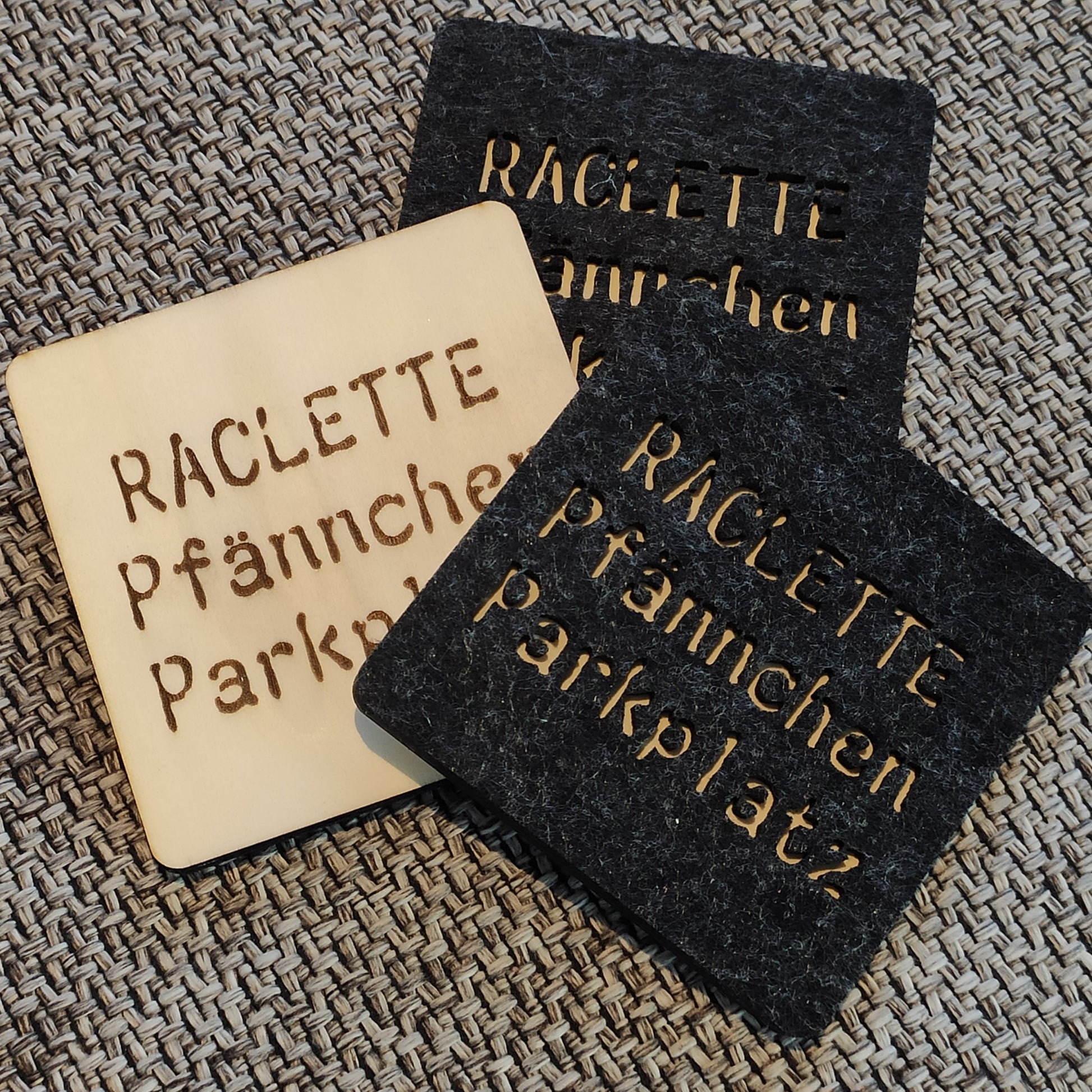 Filzunterstzer - Raclette - Raclette Pfaennchen Parkplatz