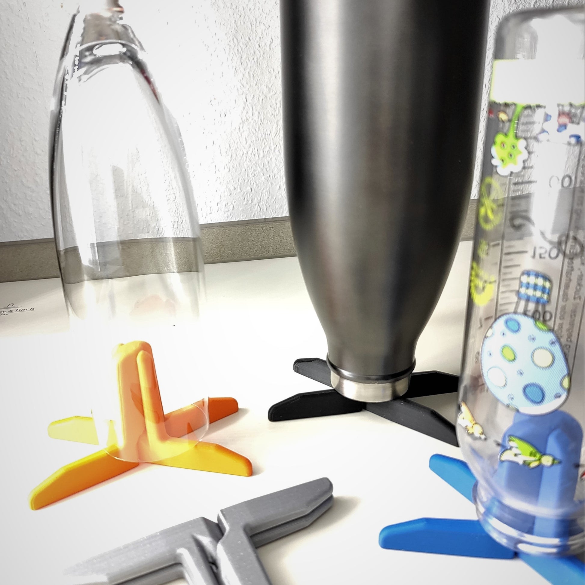 Flaschenabtropfer orange schwarz grau glitzer blau Sektglas Trinkflasche Babyflasche