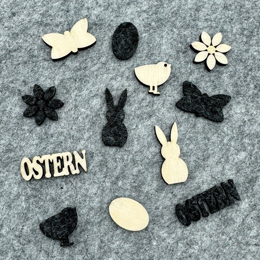 Osterdeko - Streudeko aus Filz oder Holz