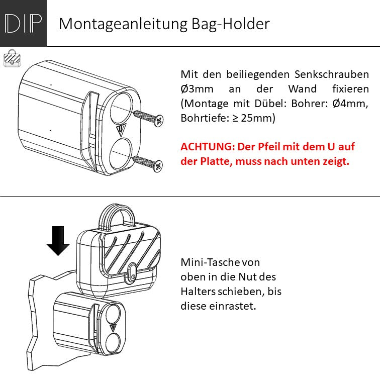 Montageanleitung Bag-Holder Wandhalter - Taschen