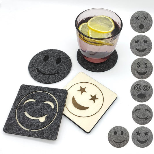 Filzuntersetzer - Smiley