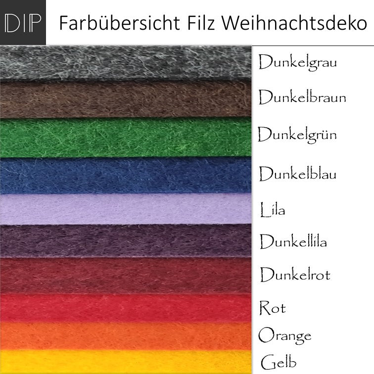 Weihnachtsdeko- Adventskranz Zahlen aus Holz mit Filz