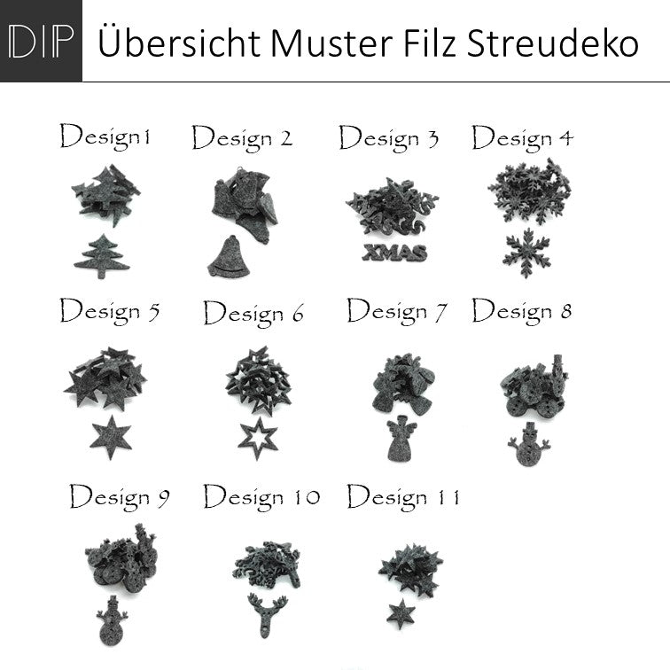 Weihnachtsdeko- Streudeko aus Filz
