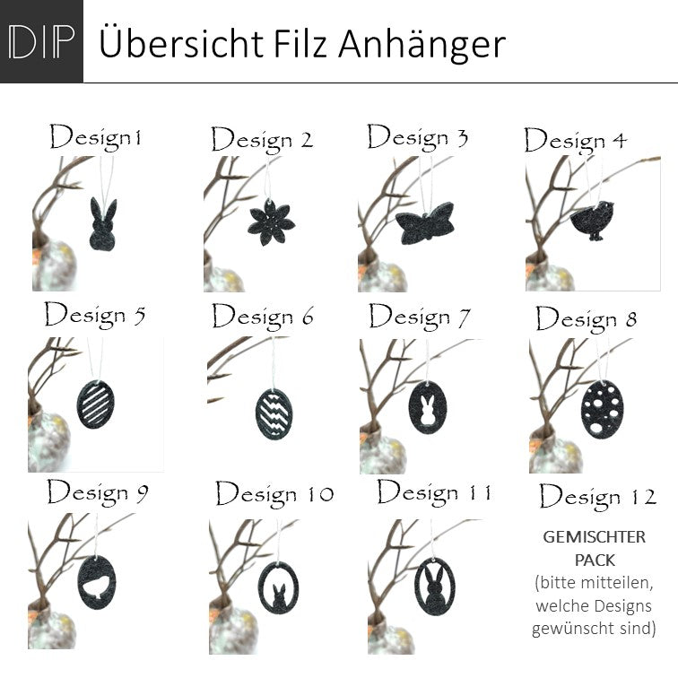 Osterdeko - Osteranhänger aus Filz oder Holz