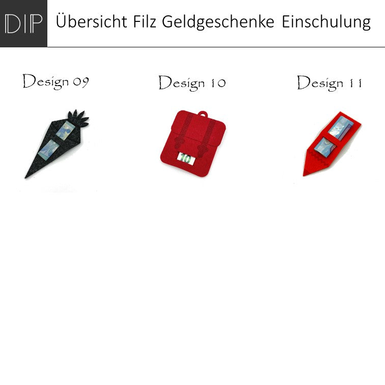 Geldgeschenk Einschulung - Filz