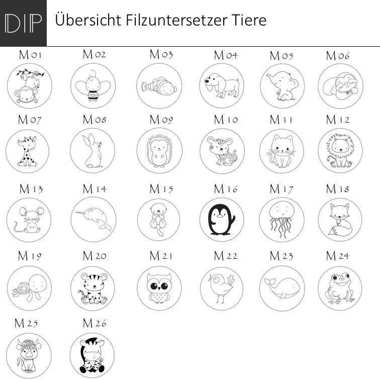 Filzuntersetzer - Tiere