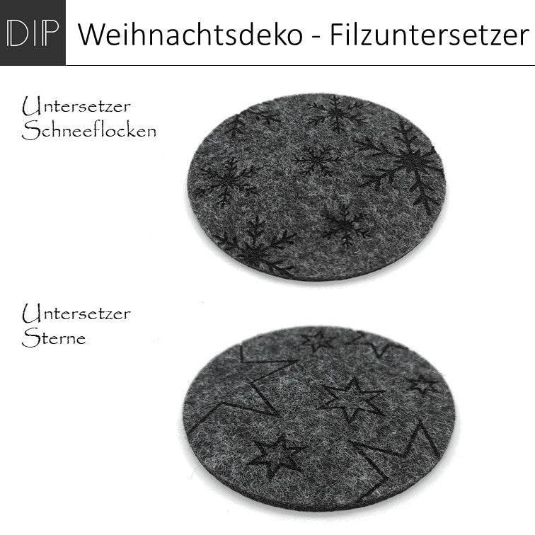 Weihnachtsdeko- Untersetzer aus Filz