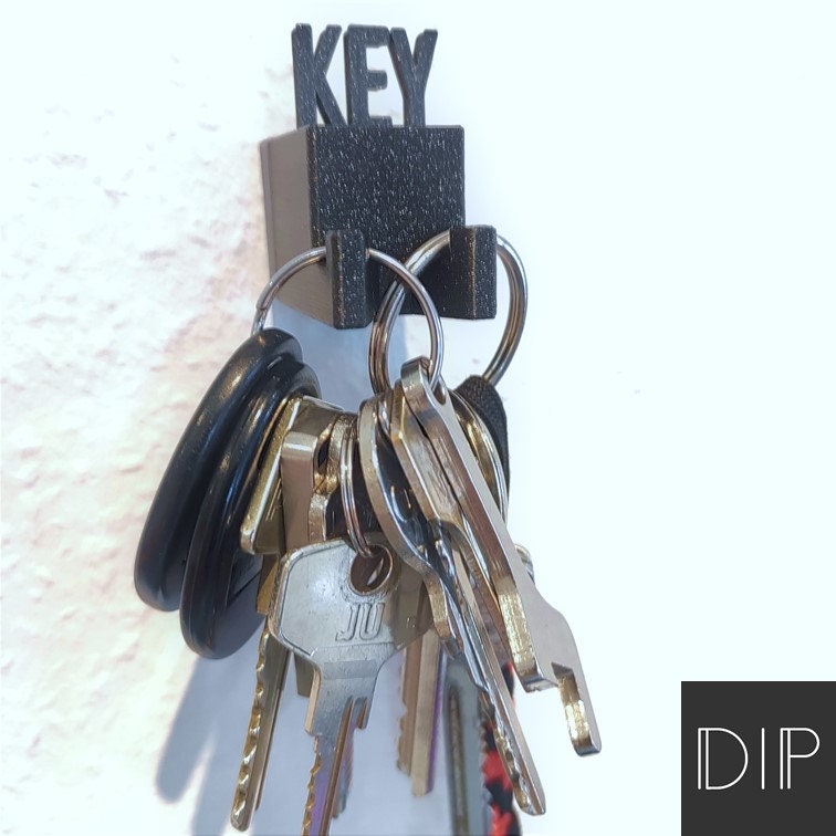 Wandhalter - Schlüssel schwarz glitzer 2 fach Halter  Key
